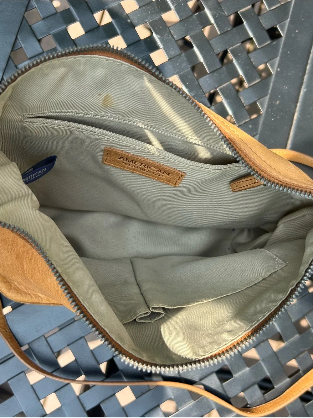 American Leather Co. Tan Leather Crossbody Bag